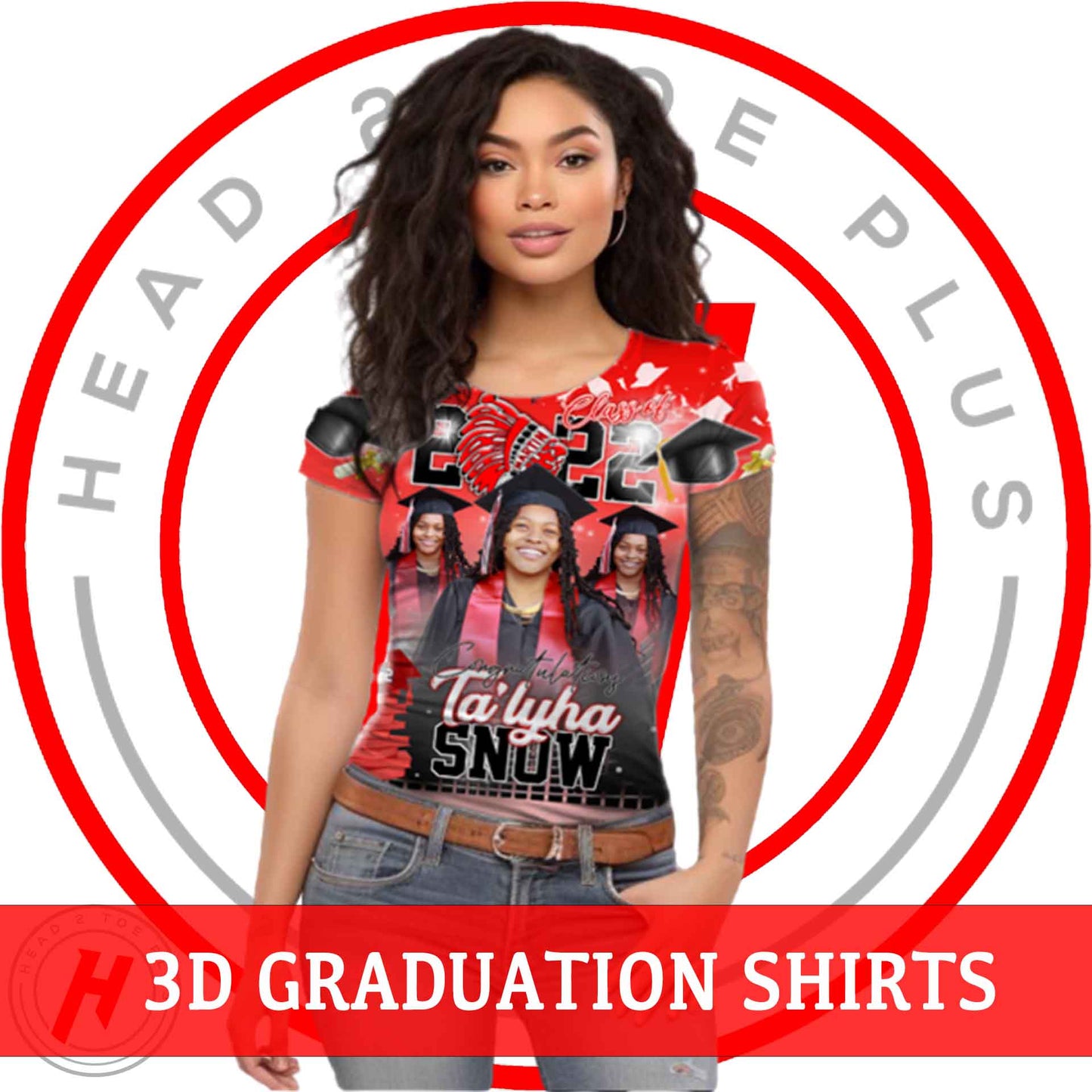 Graduation 3D T shirt front and back