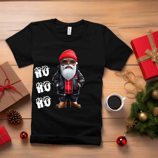 Black Santa Ho Ho Ho T Shirt